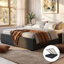 Artiss Bed Frame Double Size Gas Lift Base Charcoal TOKI-1