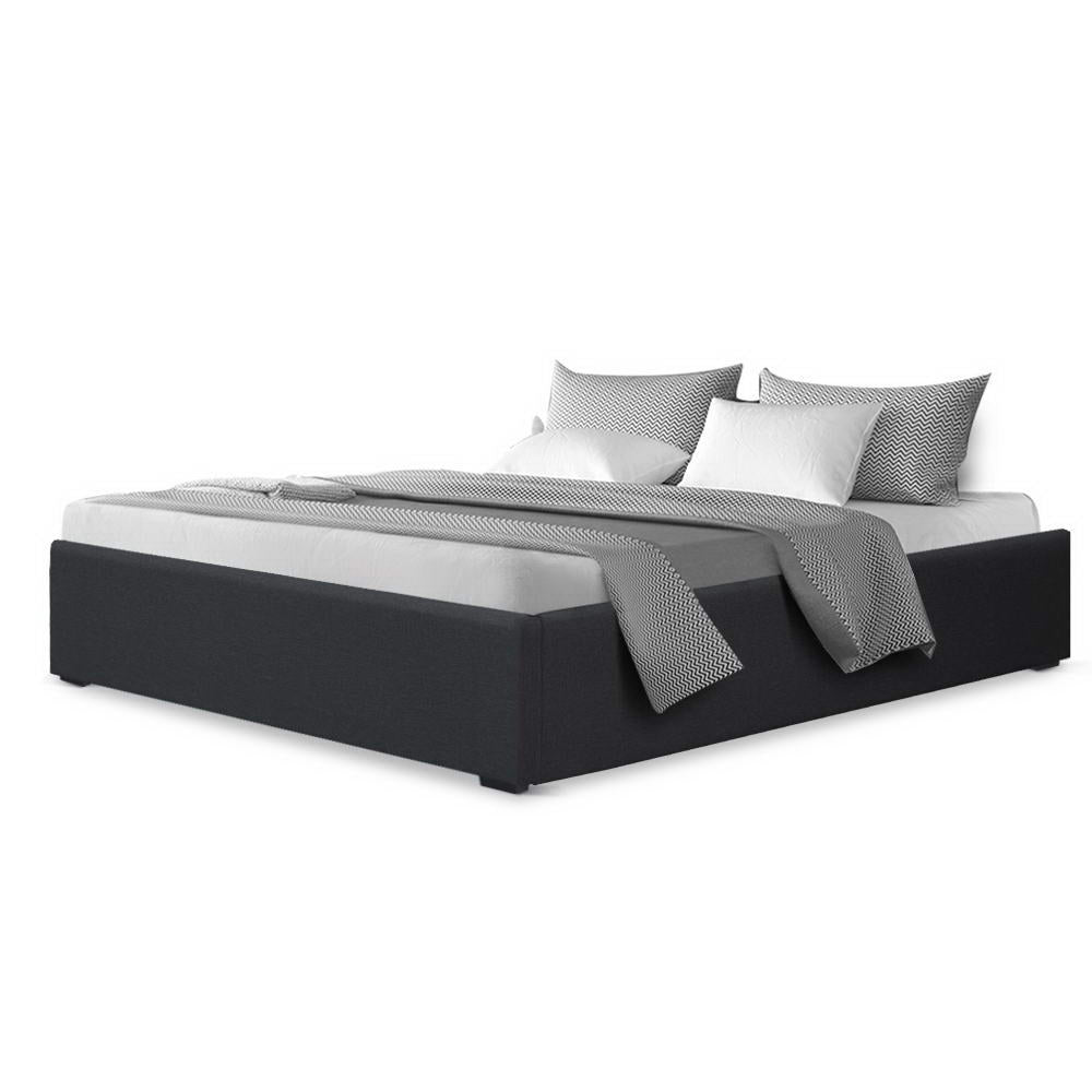 Artiss Bed Frame Double Size Gas Lift Base Charcoal TOKI