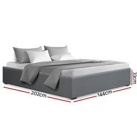 Artiss Bed Frame Double Size Gas Lift Base Grey TOKI - 0