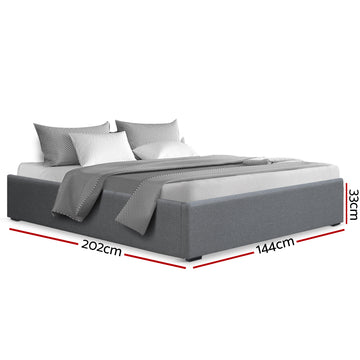 Artiss Bed Frame Double Size Gas Lift Base Grey TOKI - 0