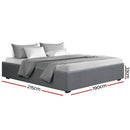 Artiss Bed Frame King Size Gas Lift Base Grey TOKI-3