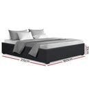 Artiss TOKI Queen Size Storage Gas Lift Bed Frame without Headboard Fabric Charcoal-2