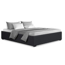 Artiss TOKI Queen Size Storage Gas Lift Bed Frame without Headboard Fabric Charcoal-8