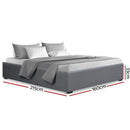 Artiss Queen Size Gas Lift Bed Frame Base With Storage Platform Fabric-2