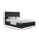 Artiss Bed Frame Double Size Gas Lift Charcoal VILA-3