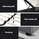 Artiss Bed Frame Double Size Gas Lift Grey VILA-7