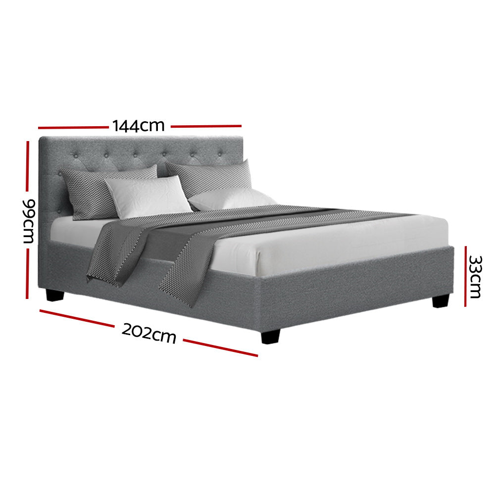 Artiss Bed Frame Double Size Gas Lift Grey VILA - 0