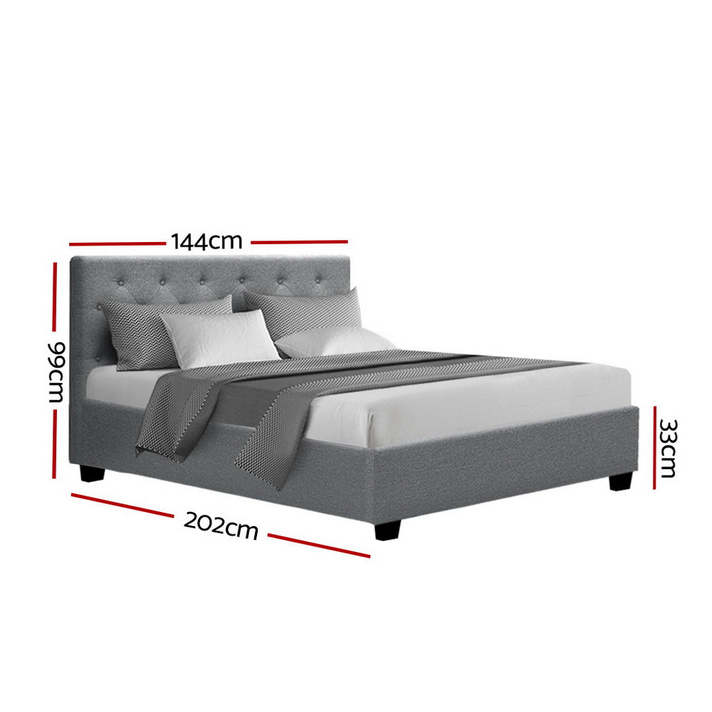 Artiss Bed Frame Double Size Gas Lift Grey VILA