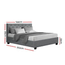 Artiss Bed Frame Double Size Gas Lift Grey VILA-4
