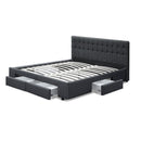 Artiss Bed Frame King Size with 4 Drawers Charcoal AVIO-4