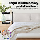 Artiss Double Bed Frame RGB LED Floating Beds Adjustable Headboard Beige White-5