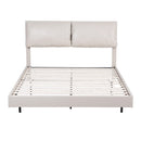 Artiss Queen Bed Frame RGB LED Floating Beds Adjustable Headboard Beige White-3