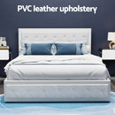 Artiss Bed Frame Queen Size Gas Lift White TIYO-10