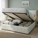 Artiss Bed Frame Queen Size Gas Lift White TIYO-1