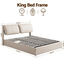 Artiss King Bed Frame Gas Lift Storage 3 Drawers Adjustable Headboard Platform Base-3