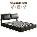 Artiss King Bed Frame Gas Lift Storage 3 Drawers Adjustable Headboard Platform Bed Black-2