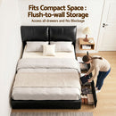 Artiss Queen Bed Frame Gas Lift Storage 3 Drawers Adjustable Headboard Platform Bed Black-7