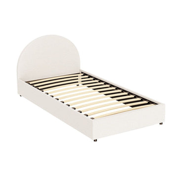 Artiss Bed Frame Gas Lift Strorage Beds Base Platform Boucle Fabric King Single ELLA - 0