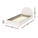 Artiss Bed Frame Gas Lift Strorage Beds Base Platform Boucle Fabric King Single ELLA-3