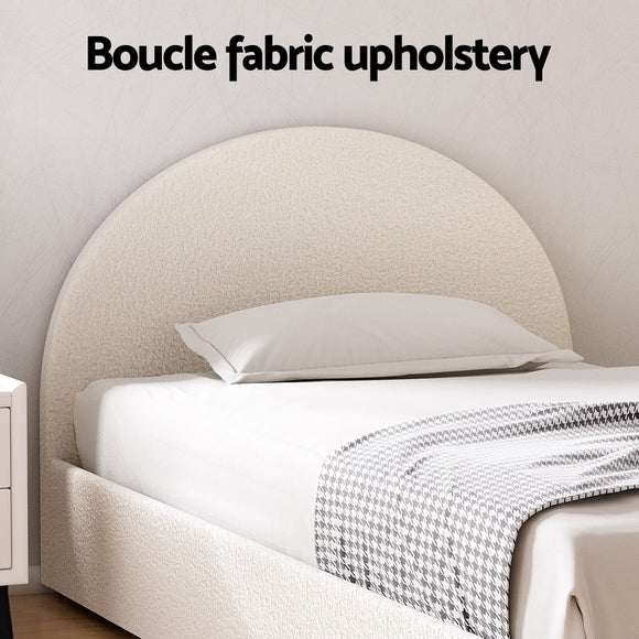 Artiss Bed Frame Gas Lift Strorage Beds Base Platform Boucle Fabric King Single ELLA