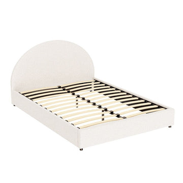 Artiss Bed Frame Gas Lift Strorage Beds Base Platform Boucle Fabric Queen ELLA - 0