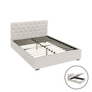 Artiss Bed Frame Queen Size Gas Lift Beige VILA-7