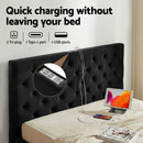 Artiss Double Bed Frame Storage Charging Station Upholstered 3 Drawers USB Type-C-4