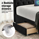 Artiss King Bed Frame Storage Charging Station Upholstered 3 Drawers USB Type-C-5