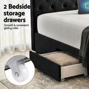 Artiss Queen Bed Frame Storage Charging Station Upholstered 3 Drawers USB Type-C-5