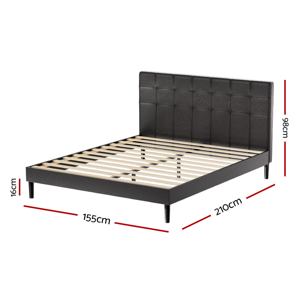 Artiss Bed Frame Queen Size LED Black RAVI - 0