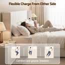 Artiss Double Bed Frame with Gaslift Storage USB Type-C Charging Ports Velvet Upholstery White-5