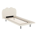 Artiss Bed Frame Single Size Boucle Beige SASA-1