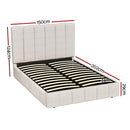 Artiss Bed Frame Double Size Beige TETTE-3