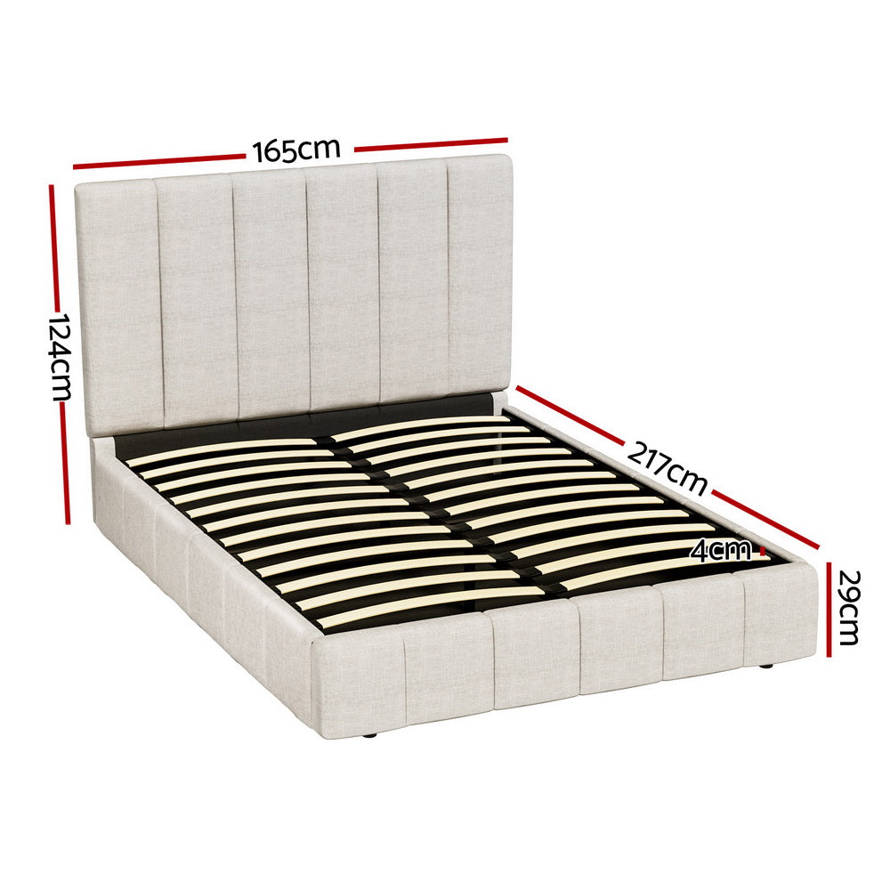 Artiss Bed Frame Queen Size Beige TETTE - 0