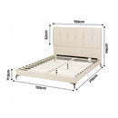 Artiss Queen Bed Frame Upholstered Platform Bed with Tufted Headboard 300kg Support-2