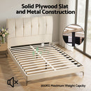 Artiss Queen Bed Frame Upholstered Platform Bed with Tufted Headboard 300kg Support-6
