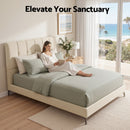 Artiss Queen Bed Frame Upholstered Platform Bed with Tufted Headboard 300kg Support-8