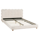 Artiss Double Bed Frame Cloud Headboard Boucle Fabric Mattress Platform Base White-1