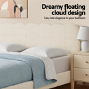 Artiss Double Bed Frame Cloud Headboard Boucle Fabric Mattress Platform Base White-5