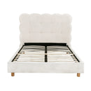 Artiss King Single Bed Frame Cloud Headboard Boucle Fabric Mattress Platform Base White-3