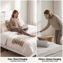 Artiss Queen Bed Frame with Storage Adjustable Headboard Platform Base Linen Fabric Charging Ports-3