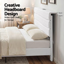 Artiss Queen Bed Frame with Storage Adjustable Headboard Platform Base Linen Fabric Charging Ports-5