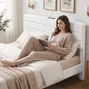 Artiss Queen Bed Frame with Storage Adjustable Headboard Platform Base Linen Fabric Charging Ports-7