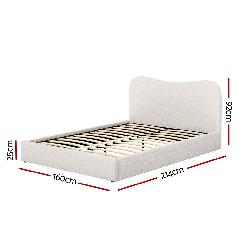 Artiss Bed Frame Queen Size Boucle DARA - 0