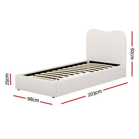 Artiss Bed Frame Single Size Boucle DARA - 0