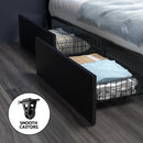 Artiss Bed Frame Queen Size LED with 4 Drawers Black DUNN-6
