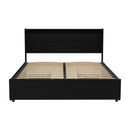 Artiss Bed Frame Queen Size LED with 4 Drawers Black DUNN-3