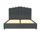 Artiss Bed Frame Double Size Velvet Grey FION-7