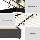 Artiss Bed Frame Double Size Velvet Grey FION-6