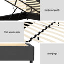 Artiss Bed Frame Queen Size Velvet Grey FION-6